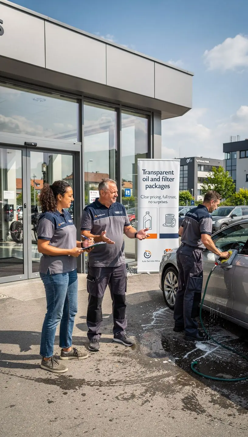 Zamestnanec autoservisu zapisuje do systému údaje o vykonanej kontrole tekutín.